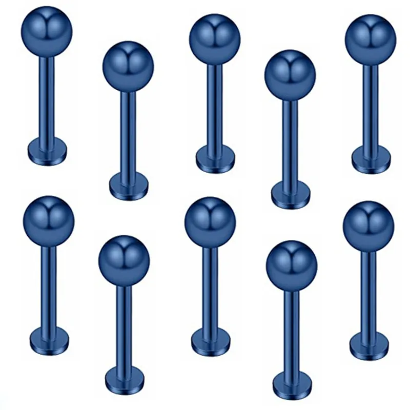 10/20/30/50Pcs Mix Vertical Labret Lip Piercing Lot 16G Plastic Labret Piercing Pack Mix Lip Ring Lot Cartilage Tragus Piercing 