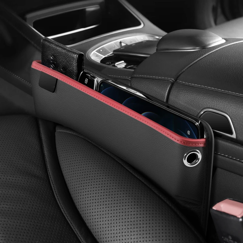 

Car Seat Gap Slot Storage Box Vehicle Mounted Leather Auto Seat Slit Gap Pocket For Driving Universal Car Side Organizer Holder