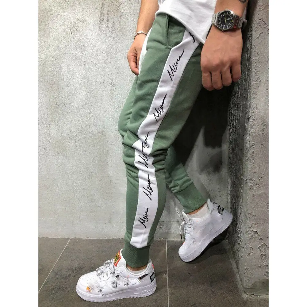 Hot Sale New Fashion Trend Men's Gym Slim Fit Long Pencil Trousers Hip Pop Tracksuit Bottoms Skinny Joggers Sweat Pants