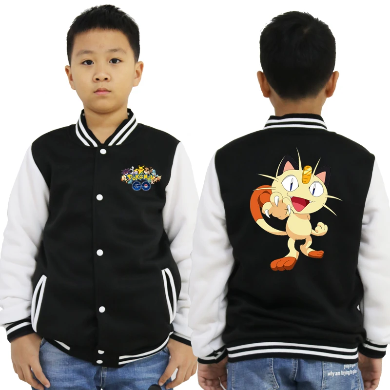 baseball jacket 8 Новинка; бейсбольная куртка с покемонами; толстовки для малышей; повседневная детская верхняя одежда с рисунком Пикачу; весенне-осенняя одежда для мальчиков и девочек - Цвет: baseball jacket 8