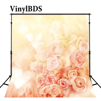 

VinylBDS Mothers Day Photography Backdrops Spring Photography Backdrops Pink Yellow Rose Backdrops Large Size Seamless Photo