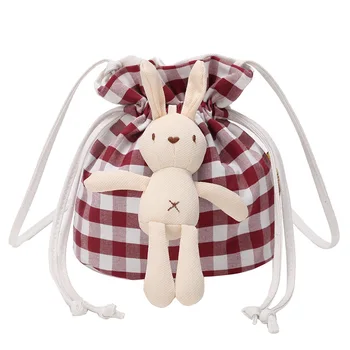 

New wild love bucket small bag female bag new popular shoulder bag summer small fresh messenger canvas bag Canvas Casual