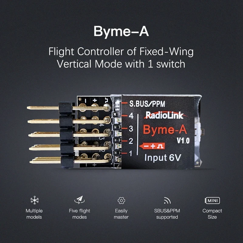 FFYY-Radiolink Byme-A фиксированное крыло Контроллер полета гироскоп самостабилизация баланс для 3D фиксированное крыло 4Ch тренер
