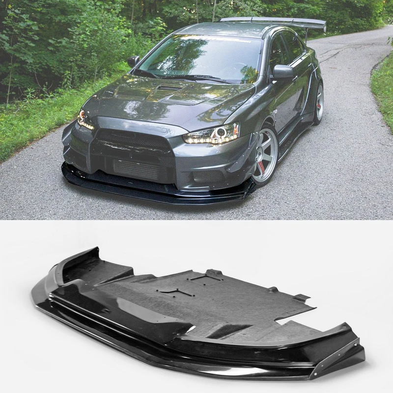 Для Mitsubishi EVO 10 VRS стиль Wide Ver. Стекловолокно передняя губа с диффузором FRP стекловолокно бампер разветвитель поднос комплект отделка