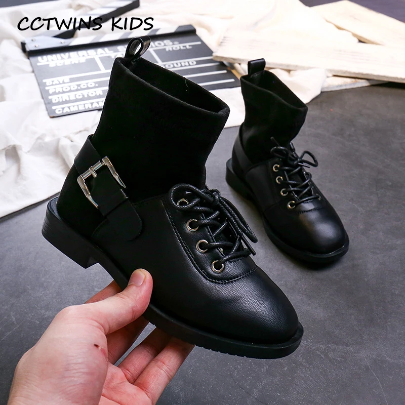 CCTWINS/детская обувь; коллекция года; сезон осень; модные высокие носки для девочек; ботинки для мальчиков; Черная дышащая обувь для детей; повседневные ботиночки; FB1652