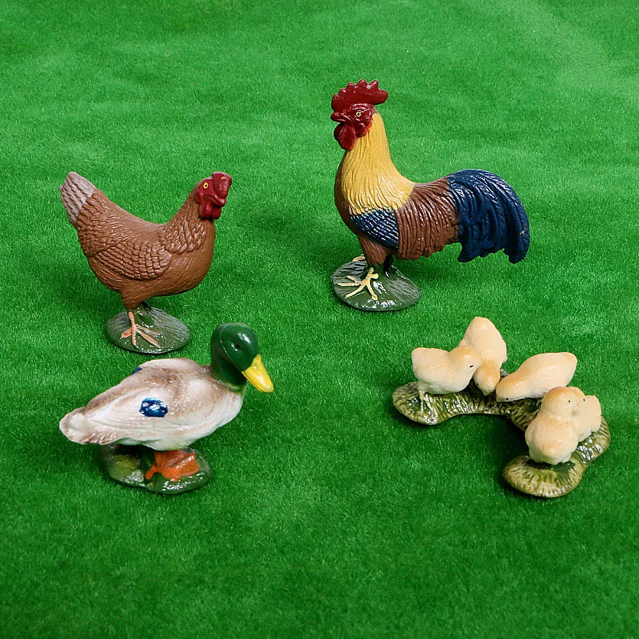 Simulation Bauernhof Zoo Tiere Cock Modell Action Figuren Kinder Spielzeug 