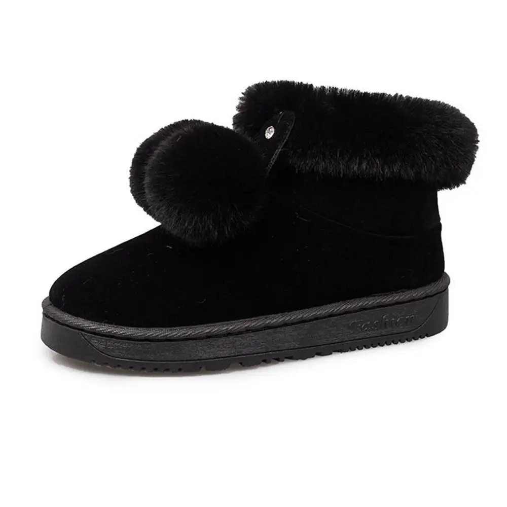 

2019 winter women snow boots warm fluffy lining beautifully decorated non-slip comfortable thick-soled shoes women's boots
