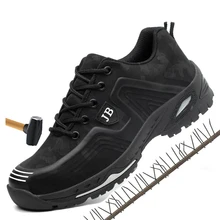 Мужская модная защитная обувь; Рабочая обувь; дышащие рабочие ботинки со стальным носком; походная обувь для альпинизма