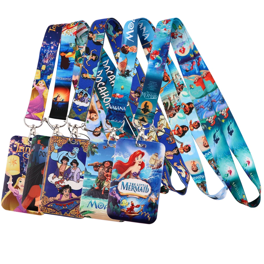 

LB1926 Princess Lanyards Keychain Moana Neck Strap Phone Buttons ID Card Holder Lanyard for Keys DIY Hanging Rope