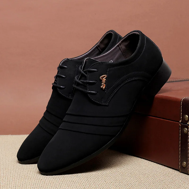 

New Special Offer-Style Dull Polish MEN'S SHOES Popular Fashion Man England Pointed-Toe MEN'S Leather Shoes Lace-up Korean-style