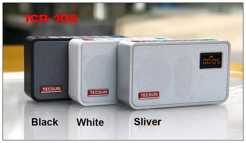 TECSUN ICR-100 TF карта Fm радио мини-громкоговоритель рекордер MP3 плеер Радио FM 76-108 с 16G Макс памяти TF карта Fm радио