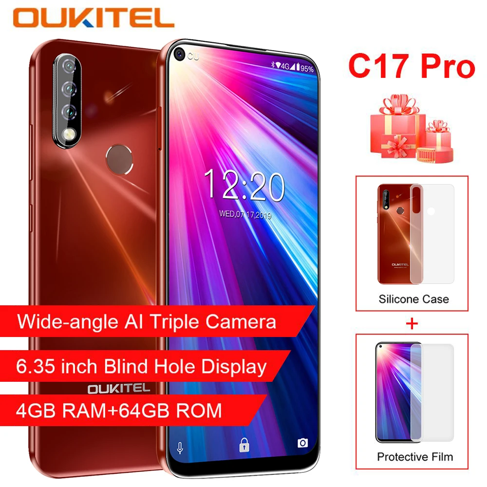 Oukitel C17 Pro 6 35 &quotAndroid9.0 Тройная камера 4 ГБ ОЗУ 64 Гб ПЗУ 3900 мАч аккумулятор мобильный
