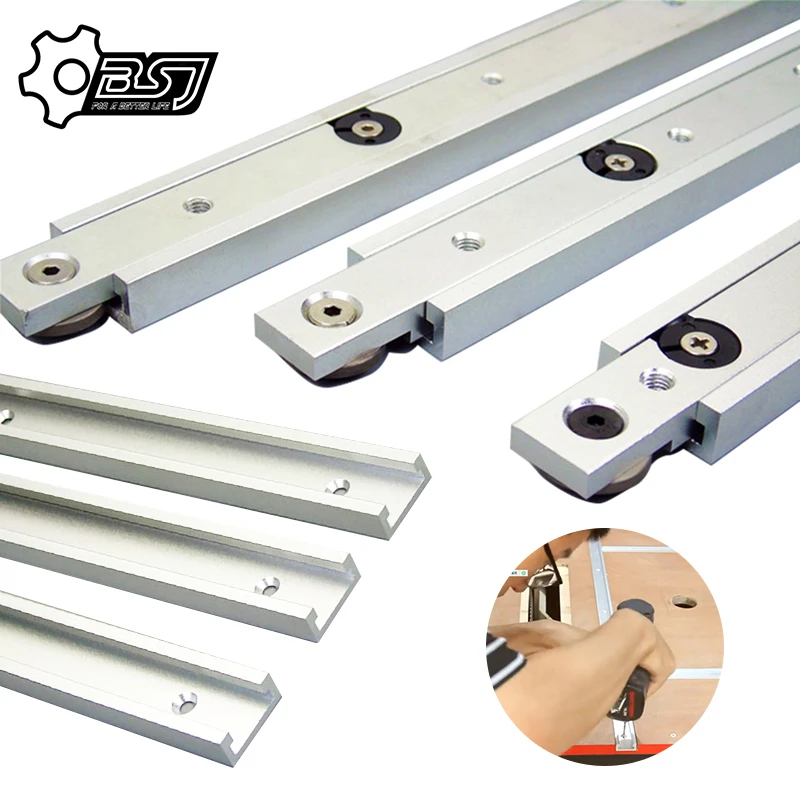 T-track Miter Slot Slider Bar Aluminium Alloy Woodworking Table Saw Gauge A