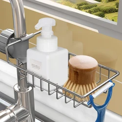 Stanless Steel Kitchen Sink Caddy Sponge Holder Gadget Faucet Drain Wash Basin Bathroom Fregaderos De Cocina Home Improvement YQ