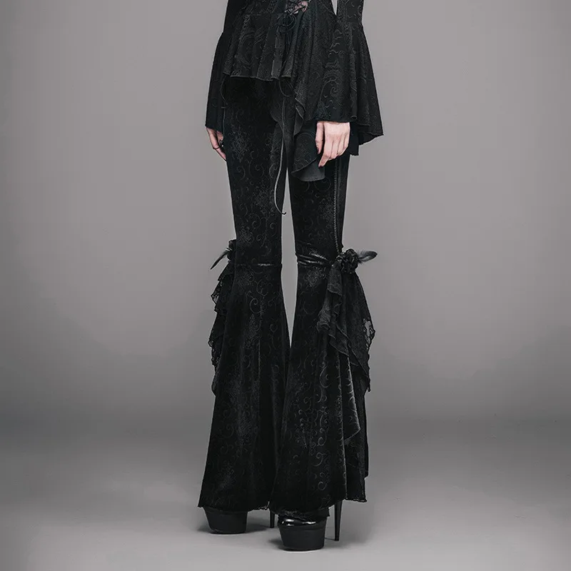 

Spring and autumn new European and American Punk Gothic women's slim speaker casual pants