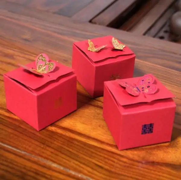 

100pcs Double butterfly Wedding Party candy box marriage charm shower favor Sugar candy boxes wedding party gift hold bag