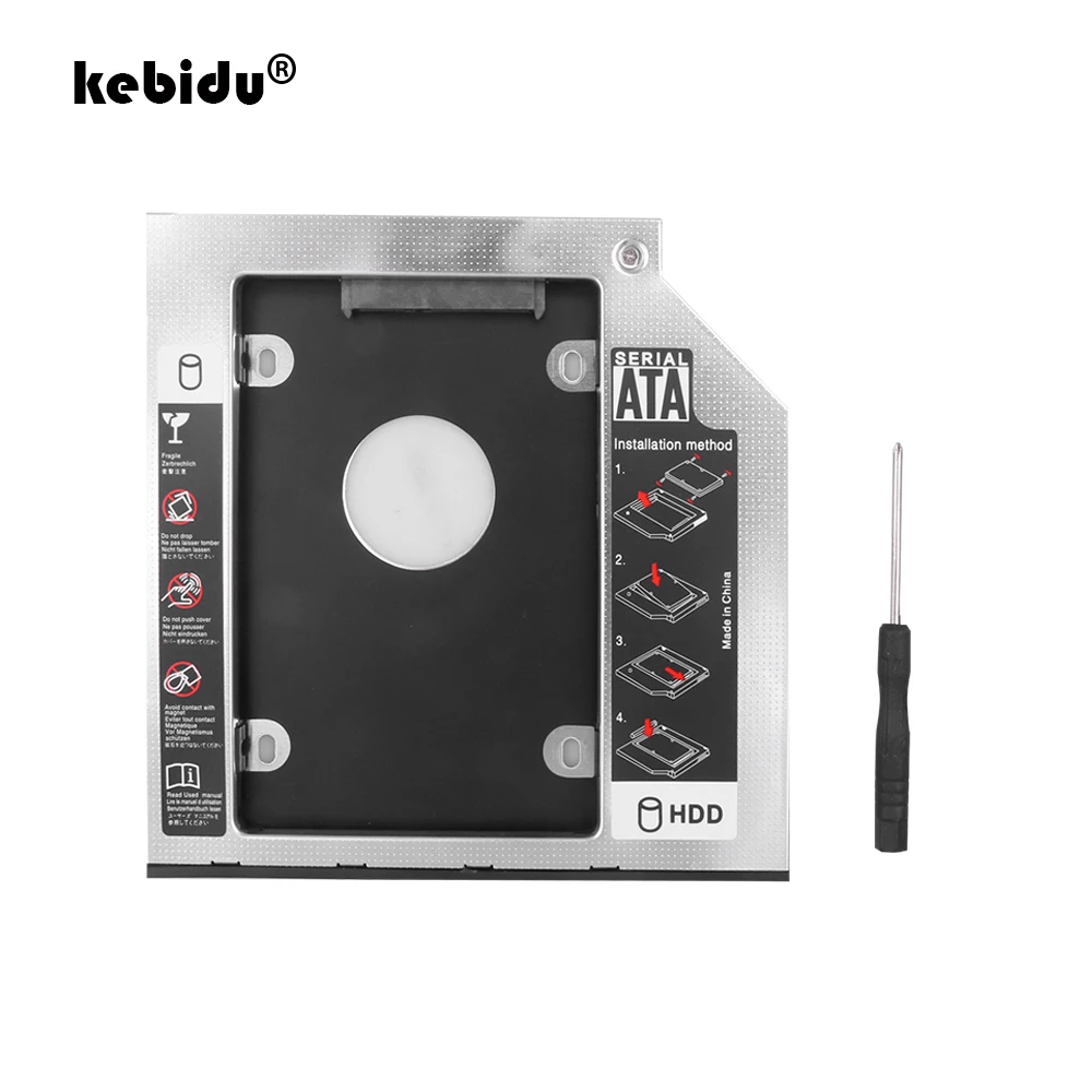 Алюминиевый жесткий диск kebidu 12 7 дюйма Универсальный 2 5 й Ssd Hd SATA адаптер Caddy для Cd