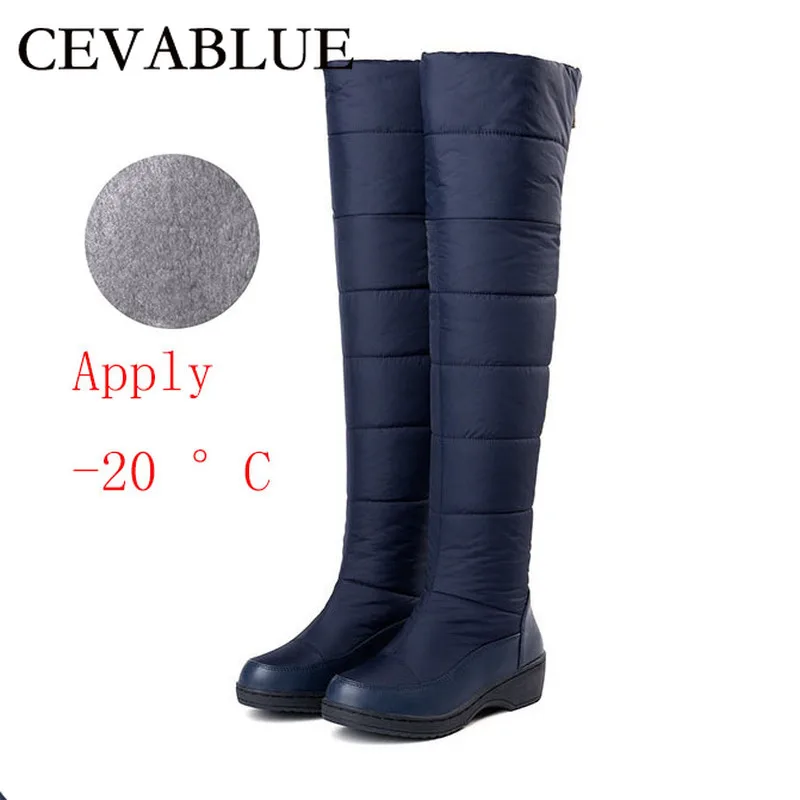 CEVABLUe/2020 зимние сапоги до колена Водонепроницаемые хлопковые Женские утепленные