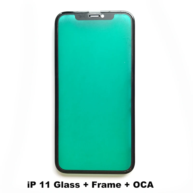 11 Glass frame OCA Стекло для iPhone 11Pro MAX 11Pro 11 экран передняя панель Стекло с OCA пленка ЖК-дисплей объектив замена мобильного телефона запчасти - Цвет: 11 Glass frame OCA