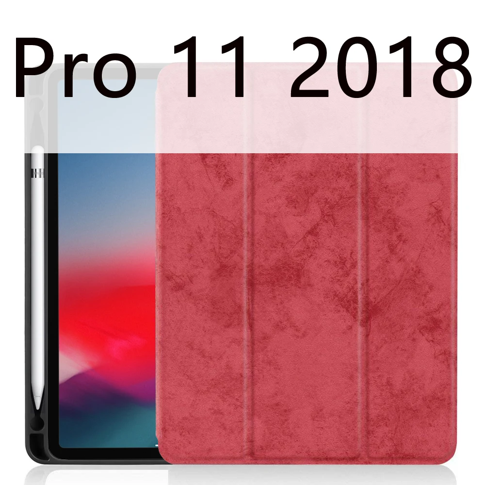 Чехол для iPad Pro 11 с держателем-карандашом для iPad 9,7 чехол мягкий силиконовый задний умный чехол для iPad 9,7 Funda Coque - Цвет: Red 11