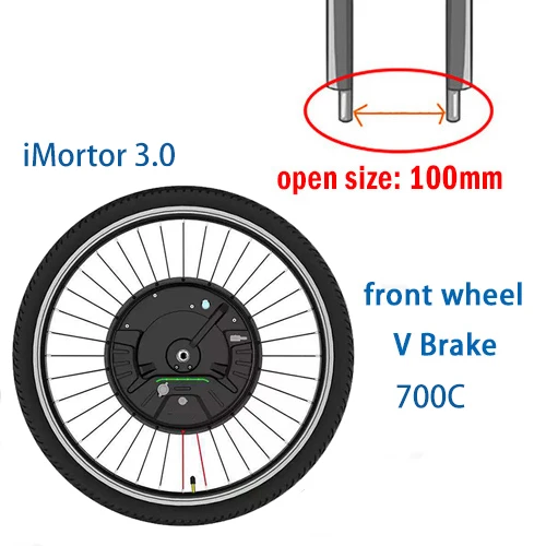 36 В 350 Вт переднее iMortor колесо eBike конверсионный комплект с аккумулятором 7200 мАч для MTB моторное колесо eBike Электрический велосипед конверсионный комплект - Цвет: 700C V Brake