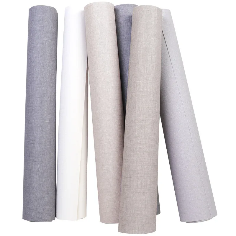 

Nordic Style Plain Wallpaper for Walls Solid Color Linen Gray Wall Papers Modern Minimalist Living Room Bedroom Wallpapers PVC