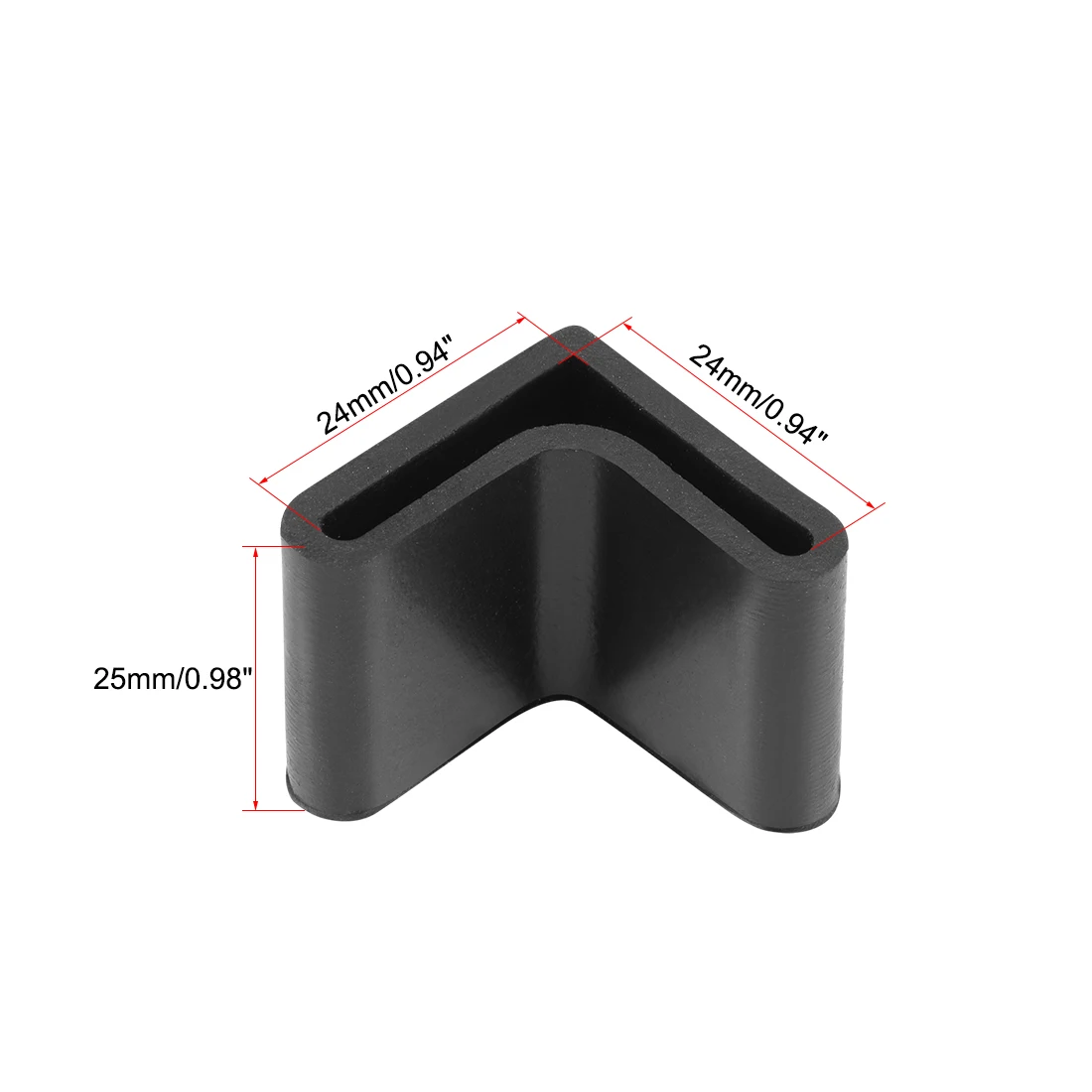 Uxcell 8-24 шт резиновые крышки для мебели Угловые колпачки L образный 24x24x3/29x29x4/34x34x3/38x38x3/50x50x4 мм ножки стола с отверстием
