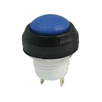 

11mm Thread SPST 1NO 2 Pins Blue Waterproof Momentary Push Button Switch 12V 3A