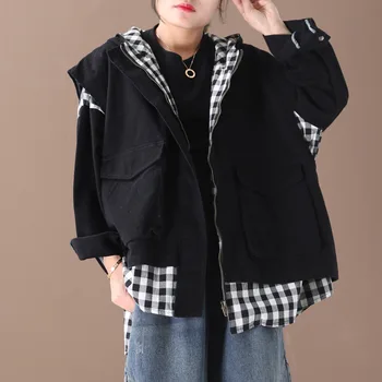 

Spring 2020 New Style Korean-style Jackets Women Cotton Wild Casual Fashion Ladies Jackets Pluz Sized Hooded Women Clothing