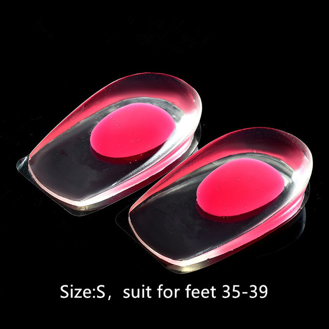 Pair Men Women Silicon Gel Heel Cushion Insoles Soles Relieve Foot Pain Protectors Spur Support Shoe Pad High Heel Inserts