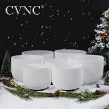 CVNC 8-12 дюймов чакра Примечание Набор из 7 шт. матовый кварцевый кристалл поющие чаши