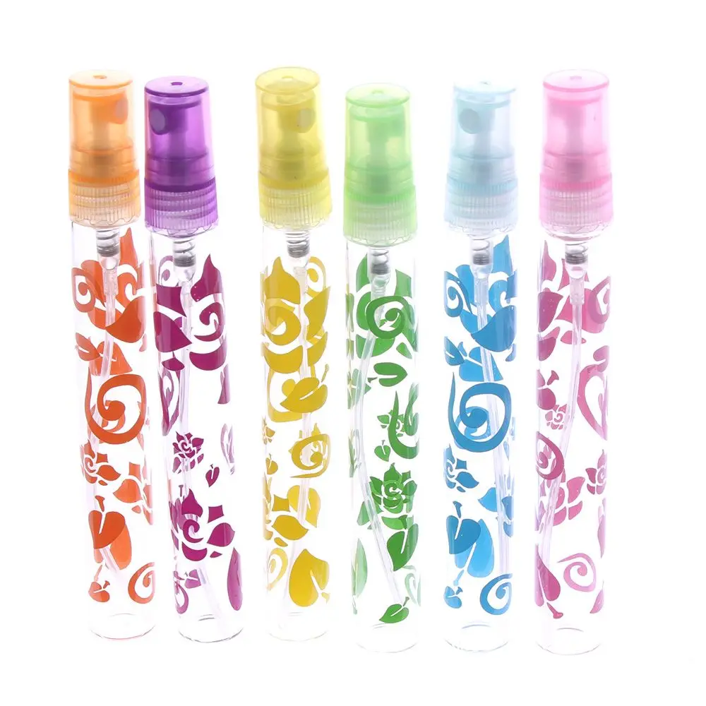 

6Pcs/set 10ml Rose Crystal Cut Glass Perfume Spray Bottles Atomizer Refillable Empty Perfume Bottles with Spray