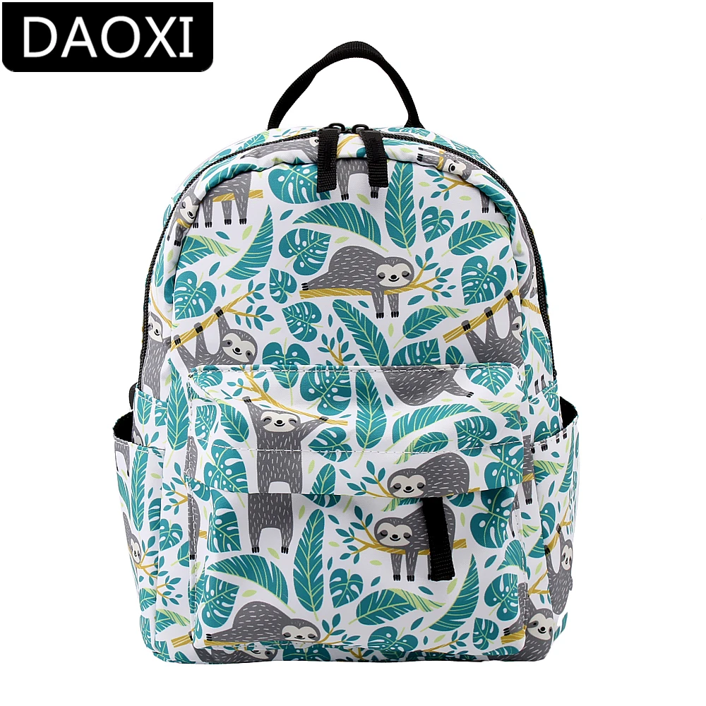 

DAOXI Cute Sloth Mini Backpack for Girls Waterproof Teenager Small Backpack Turtle Leaves Shoulder Bag Gift DXMNSB-6