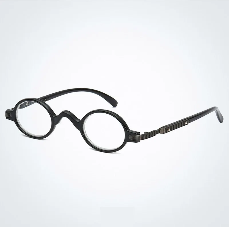 Женские очки для чтения, маленькие очки в круглой оправе, модные мужские очки для чтения - Цвет оправы: Черный