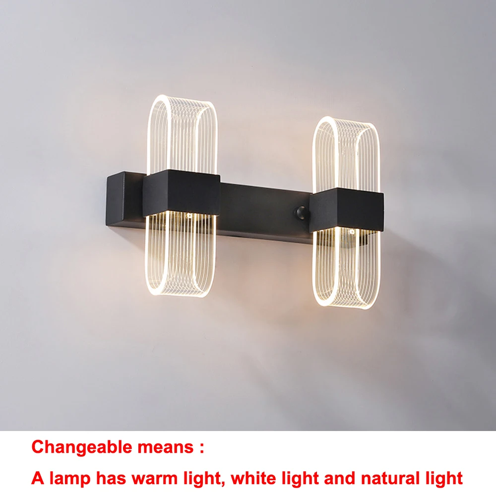 Double Lights Decoracion hogar современный светодиодный настенный светильник, декоративный светильник для помещений, светодиодный настенный светильник для спальни, Современный художественный светильник - Цвет абажура: Double Lights