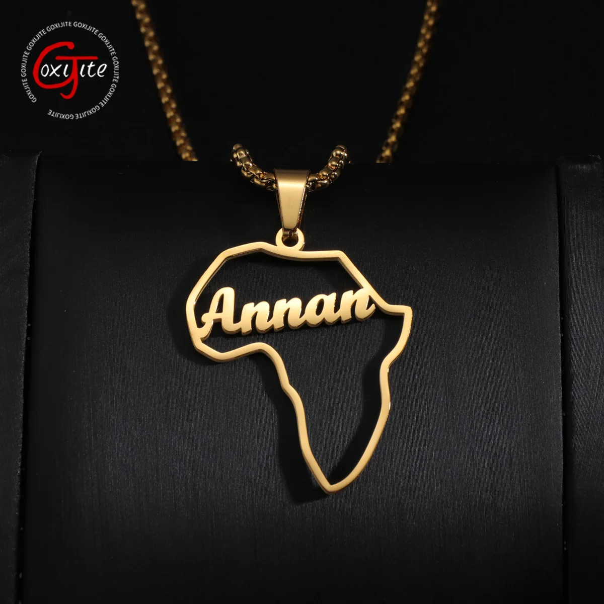 

Goxijite Personalized Hollow Map Of Africa Name Necklace For Women Stainless Steel Custom Nameplate Pendant Creative Gift