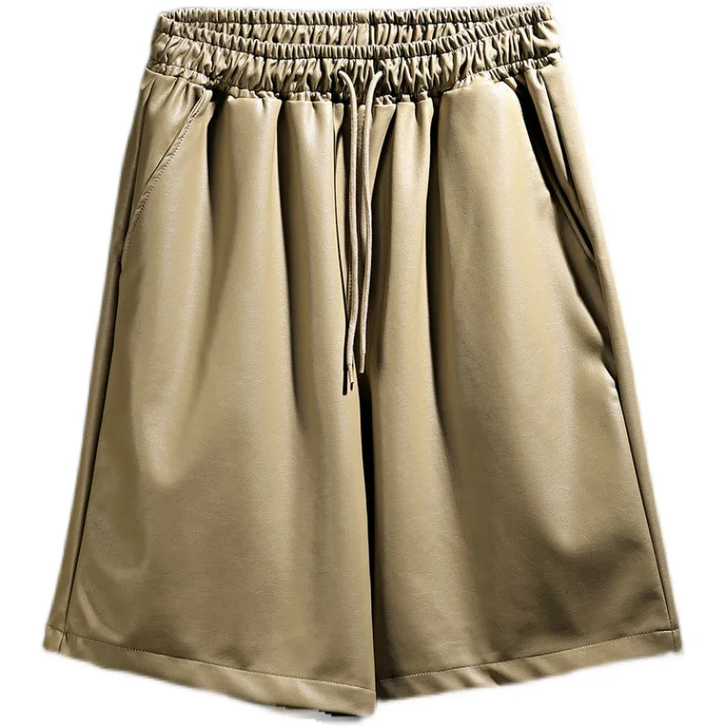 Men's Shorts Spring And Autumn New Korean Edition Bright Leather Versatile Fashion Casual Large Size Five Minutes Pants