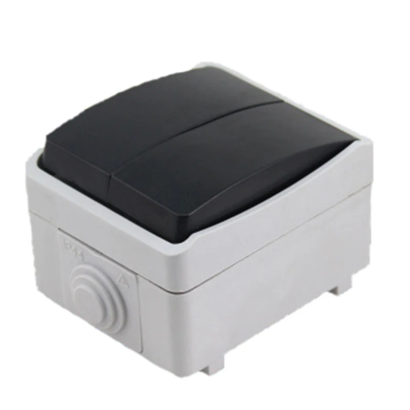 

Outdoor IP44 Waterproof Dust-proof Wall Switch 2 Gang 1 Way Push Button Switch For Kitchen Bathroom