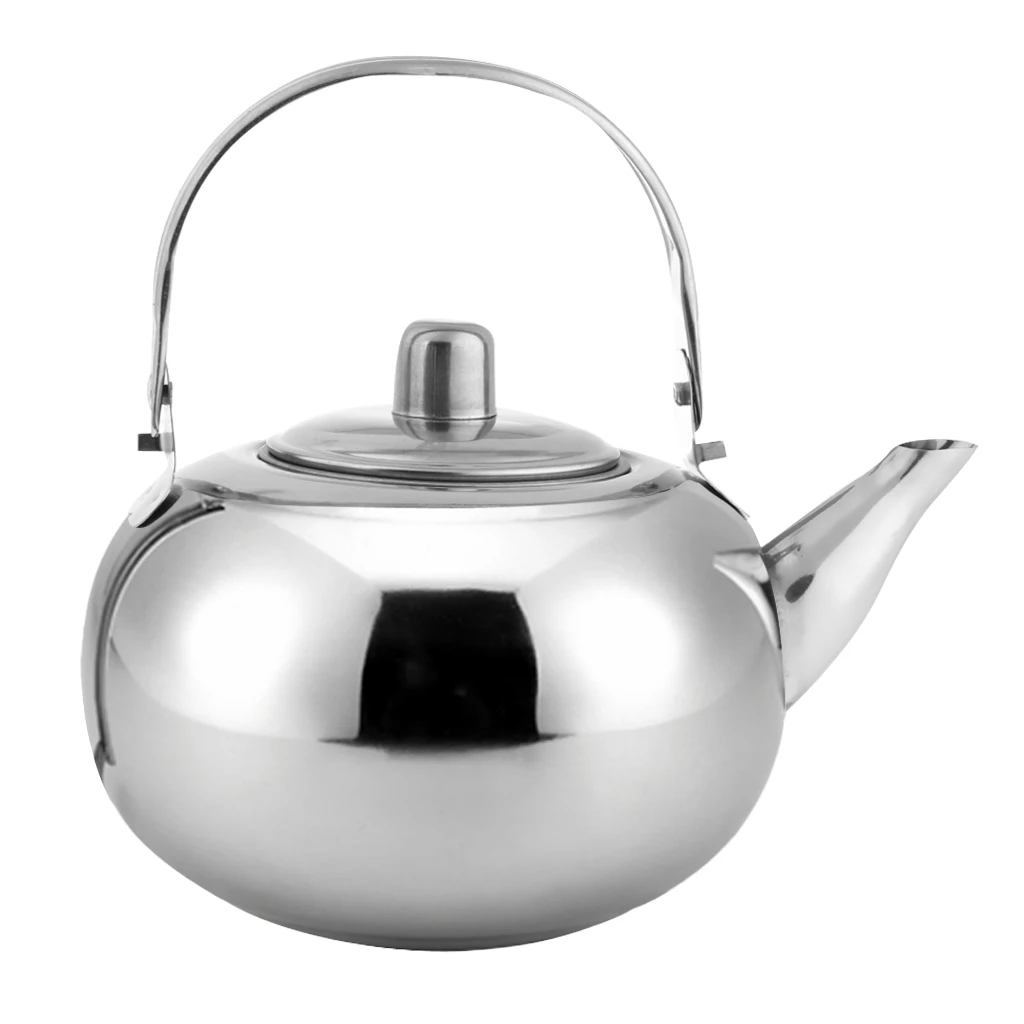 1000ml / 1500ml 2000ml 2500ml Durable Outdoor Camping Stainless Steel Tea Kettle Waterpot Silver/ Gold | Спорт и развлечения