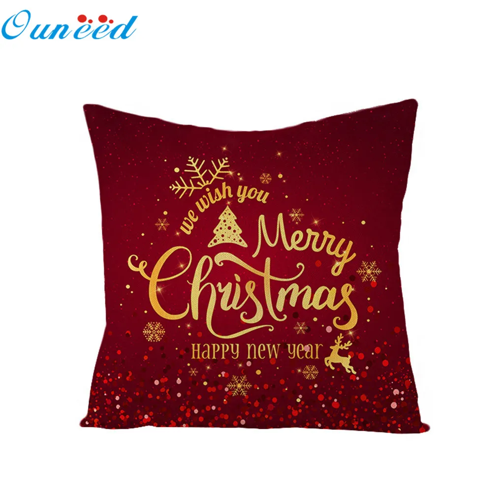 

Ouneed Pillowcase Cartoon Christmas Cushions Cover Festive Waist Throw Pillows case Home decor animeative cojines almofadas 2019