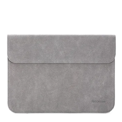 Женский мужской кожаный тонкий матовый потертый чехол для ноутбука для Macbook Air 13 Чехол 14 14,1 Pro 15 чехол для ноутбука - Цвет: gray