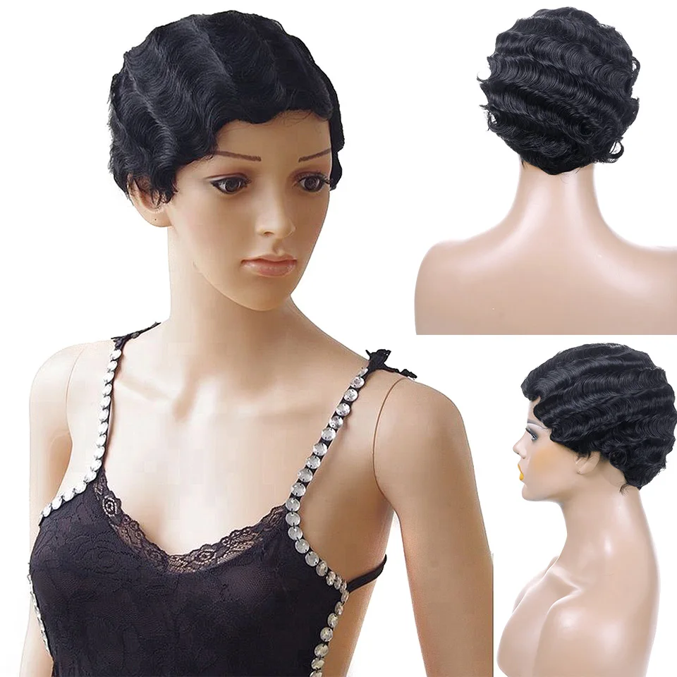

AIYEE Short Curly Wigs for Women Female Synthetic Wig Finger Curly Wig Cosplay Short Wigs for Women Overwatch Cosplay Red 6"