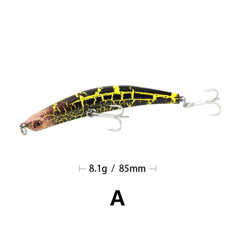  1pcs/ Winter Trolling Bionic swim hard bait 8.5cm/8.1 Artificial Pike Rotate Wobbler Floating water