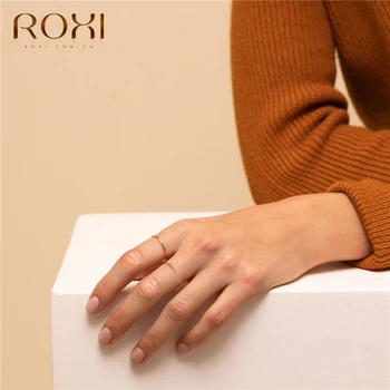 

ROXI 925 Sterling Silver Beads Stackable Ring Index Finger Rings for Women Jewelry Charm Wedding Bands Stackable Engagement Ring