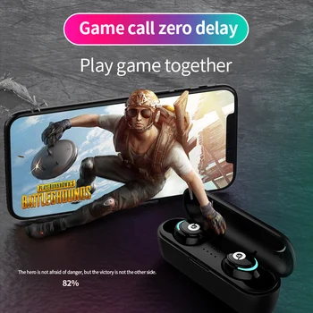 

AAY-AIR01 TWS Earphones Bluetooth 5.0 Wireless Earphones Low Power 6D Stereo Hand-Free Sport Earbuds for IOS/Android Phone