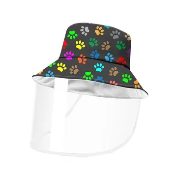 

Multi-function Protective Cap Dog Paw Pattern Anti-fog Windproof Hat Anti-saliva Face Cover Bucket Hat Women Kapelusz Rybaka