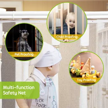 Alternative view of Orzbow Baby Safety Fence Kid Stair Balcony Children Protection Rail Net Thickening Mesh Toddler Security Gate Mesh Height 90CM