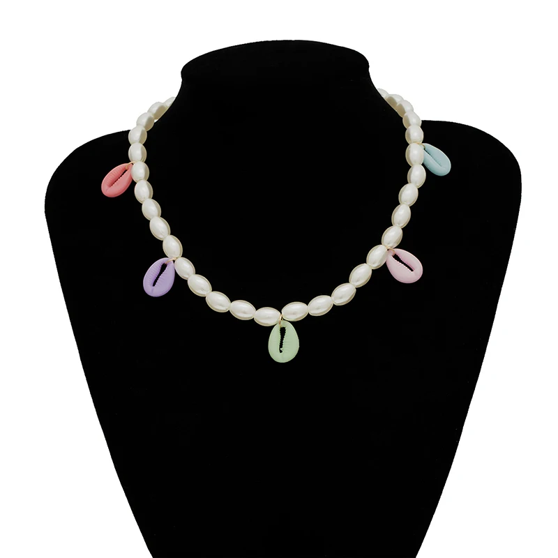 Colorful Shell SHIXIN, модное корейское жемчужное колье, ожерелье s для женщин, бохо, цветное/золотое ожерелье, Женские аксессуары, Ювелирное колье - Окраска металла: Colorful Shell