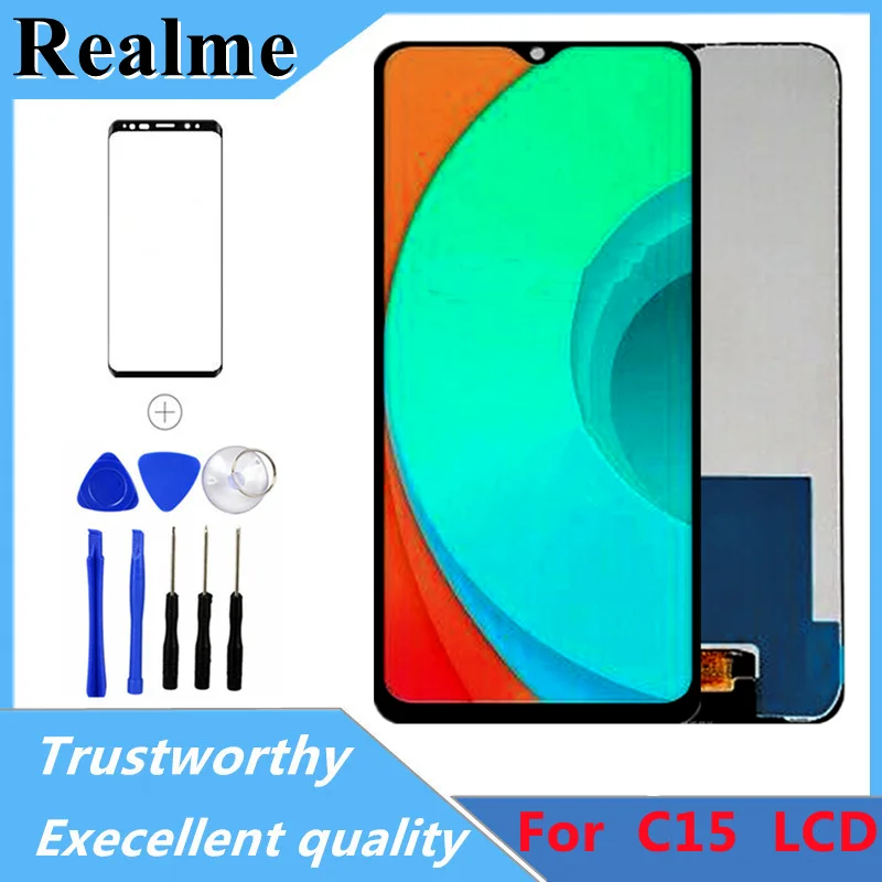 

6.5'' High Quali For Realme C15 LCD Display Screen Touch Panel Digitizer Replacement Parts For Realme C15 LCD With Frame RMX2180