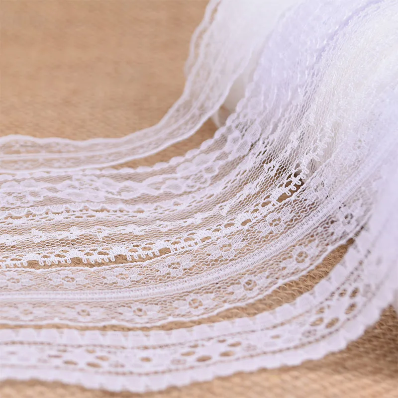 Lace Ribbon 10Yard 20-40mm White Lace Trim Ribbon DIY Embroidered For DIY Craft Wedding Sewing Decoration African Lace Fabric Garment Access lace fabric lace ribbon lace garment accessories lace sewing supplies lace decoration lace accessories lace sewing accessories
